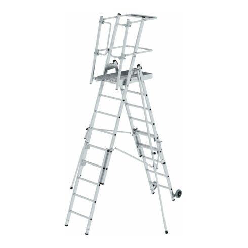 MUNK Plattformleiter FlexxStep 6 Sprossen + Teleskopaufsatz 3 Sprossen