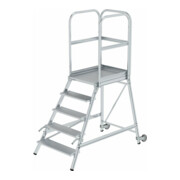 MUNK Podestleiter einseitig Rollen-Griff 5 Stufen
