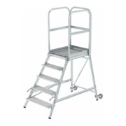 MUNK Podestleiter einseitig Rollen-Griff 5 Stufen