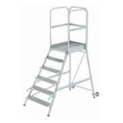 MUNK Podestleiter einseitig Rollen-Griff 6 Stufen