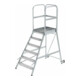 MUNK Podestleiter einseitig Rollen-Griff 6 Stufen-1