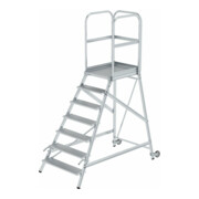 MUNK Podestleiter einseitig Rollen-Griff 7 Stufen
