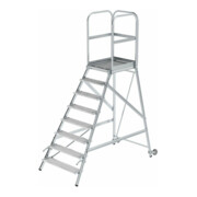 MUNK Podestleiter einseitig Rollen-Griff 8 Stufen
