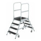 MUNK Podesttreppe beids. begehbar mit Federrolle Korundbeschichtung R 13 8 Stufen-1