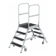 MUNK Podesttreppe beids. begehbar mit Federrolle Korundbeschichtung R 13 8 Stufen