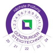MUNK Günzburger Steigtechnik Produktaufkleber Prüfplakette 40 x 40 mm