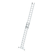 MUNK Günzburger Steigtechnik Stufen-Seilzugleiter 2-teilig mit nivello® Traverse 2x12 Stufen