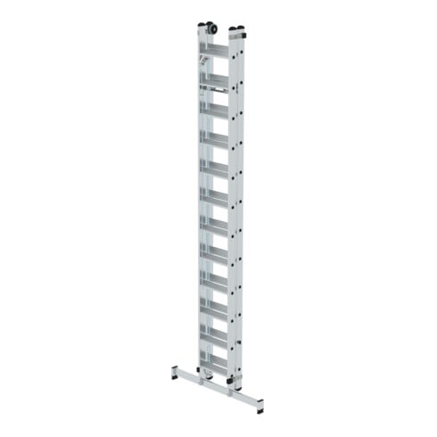 MUNK Günzburger Steigtechnik Stufen-Seilzugleiter 2-teilig mit nivello® Traverse 2x12 Stufen