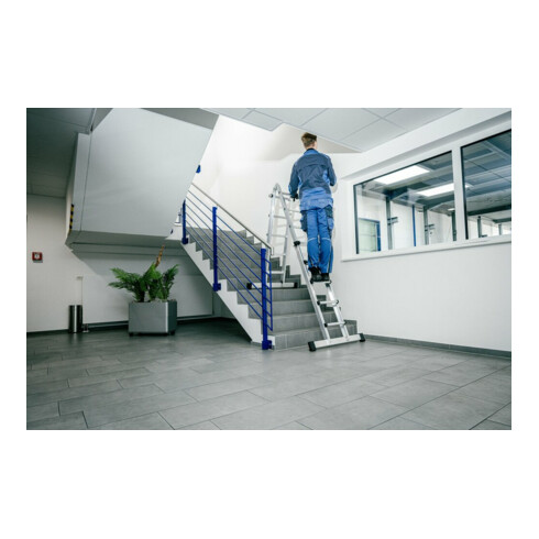 MUNK Teleskopleiter mit Traverse 4x4 Sprossen