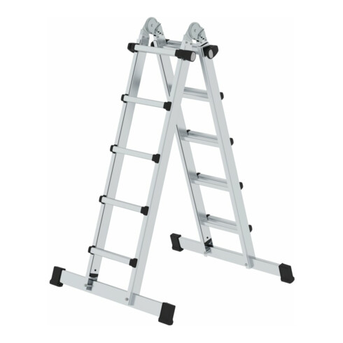 MUNK Teleskopleiter mit Traverse 4x5 Sprossen