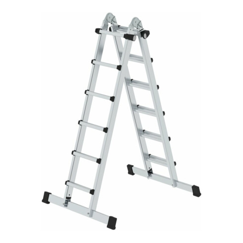 MUNK Teleskopleiter mit Traverse 4x6 Sprossen