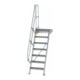 MUNK Günzburger Steigtechnik Treppe mit Plattform 60° Stufenbreite 600 mm 7 Stufen Aluminium geriffelt-1