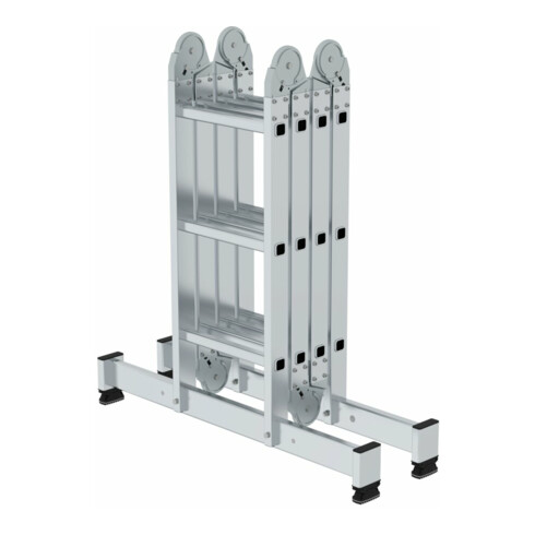 MUNK Vielzweckleiter 4-teilig mit nivello®-Traverse und Holzbelag