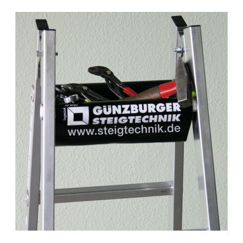 MUNK Günzburger Steigtechnik Vollkunststoff-Stehleiter beidseitig begehbar 2 x 5 Sprossen