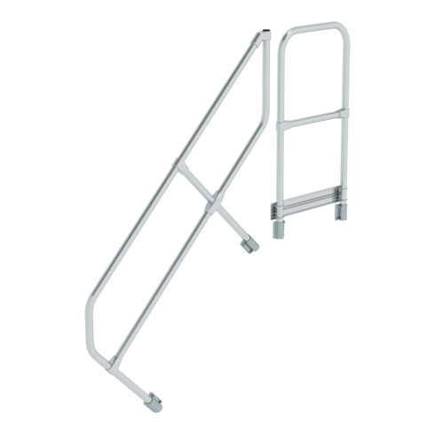 MUNK Günzburger Steigtechnik zweiter Handlauf Aluminium-Treppe Plattform 45°