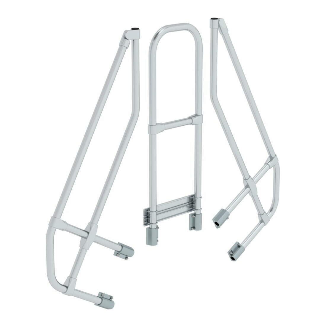 MUNK zweiter Handlauf Aluminium-Überstieg stationär/fahrbar 60° 3 Stufen