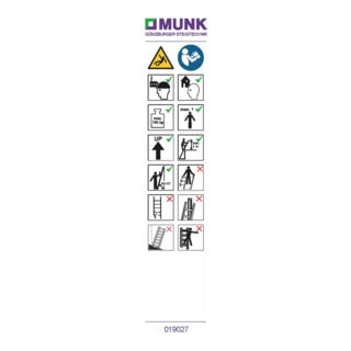 Munk Hinweis-Aufkleber für Montagetritt Aufkleber 19301