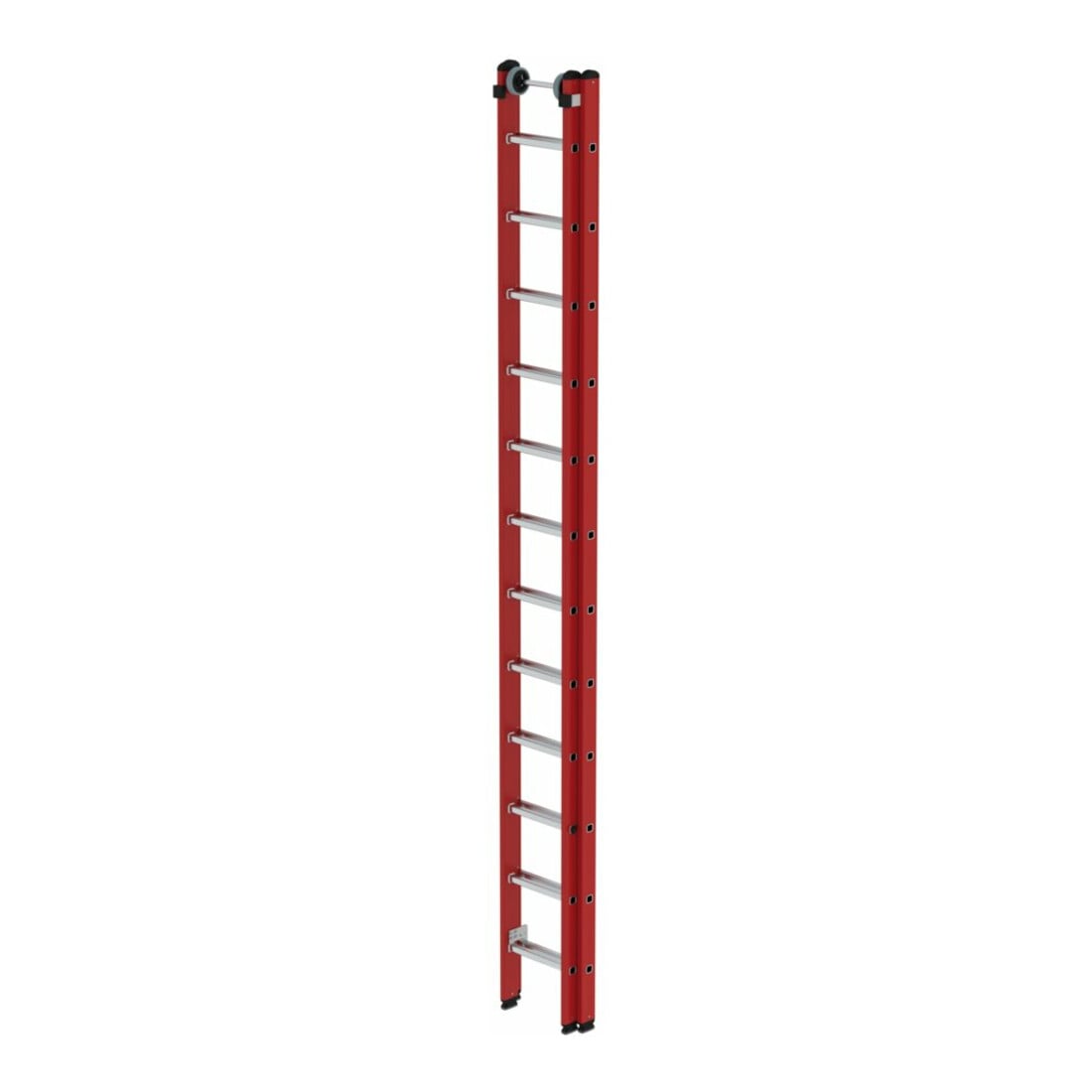 MUNK Kunststoff-Schiebe/Seilzugleiter 2-teilig 2 x 12 Sprossen
