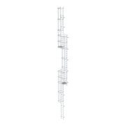Munk Mehrzügige Steigleiter mit Rückenschutz (Notleiter) Aluminium blank 16,32m
