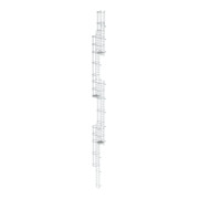 Munk Mehrzügige Steigleiter mit Rückenschutz (Notleiter) Aluminium blank 19,96m