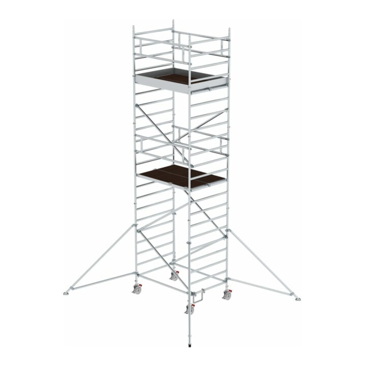 MUNK Rollgerüst 1,35 x 1,80 m mit Ausleger und Doppel-Plattform, Plattformhöhe 4,35 m