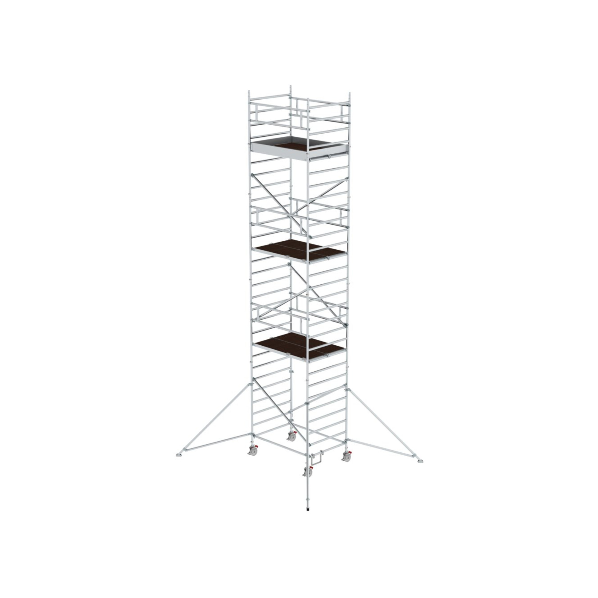 MUNK Rollgerüst 1,35 x 1,80 m mit Ausleger und Doppel-Plattform, Plattformhöhe 7,35 m