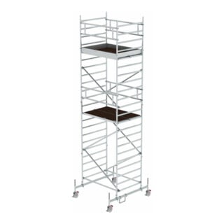 Munk Rollgerüst 1,35 x 1,80 m mit Fahrbalken & Doppel-Plattform Plattformhöhe 5,45 m
