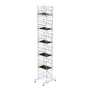 Munk Rollgerüst SG 1,35 x 1,80 m mit Fahrbalken & Doppel-Plattform Plattformhöhe 10,54 m