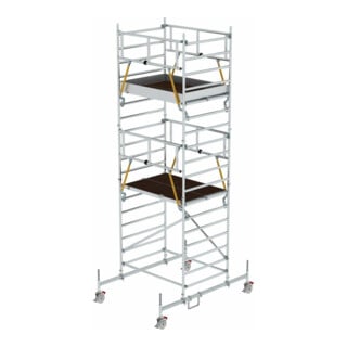 Munk Rollgerüst SG 1,35 x 1,80 m mit Fahrbalken & Doppel-Plattform Plattformhöhe 4,66 m