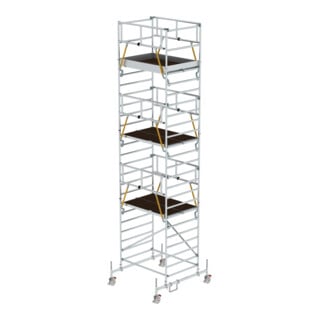 Munk Rollgerüst SG 1,35 x 1,80 m mit Fahrbalken & Doppel-Plattform Plattformhöhe 6,62 m