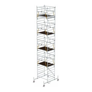 Munk Rollgerüst SG 1,35 x 1,80 m mit Fahrbalken & Doppel-Plattform Plattformhöhe 8,58 m
