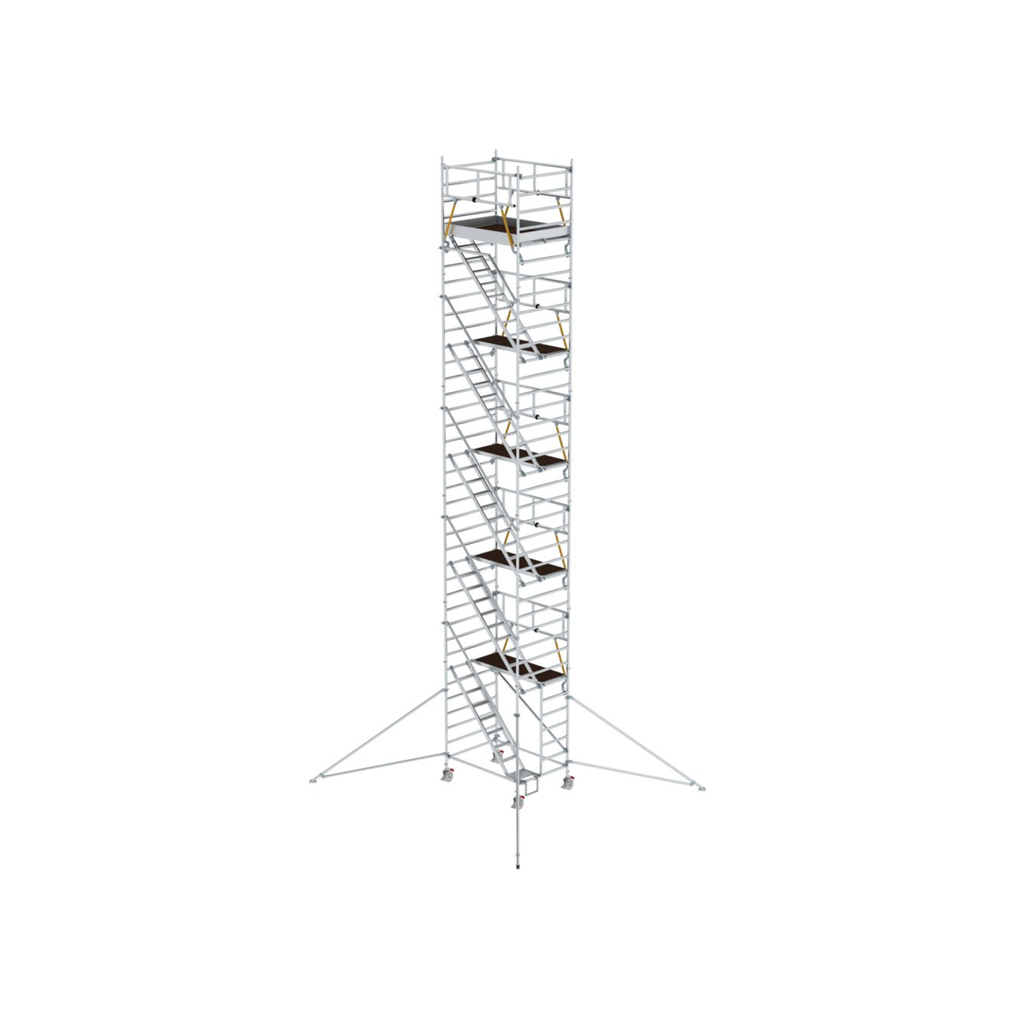 Munk Rollgerüst SG 1,35 x 1,80 m mit Schrägaufstiegen & Ausleger Plattformhöhe 10,35 m