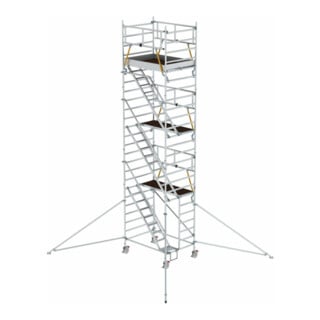 Munk Rollgerüst SG 1,35 x 1,80 m mit Schrägaufstiegen & Ausleger Plattformhöhe 6,43 m