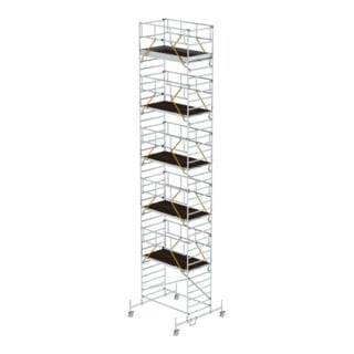Munk Rollgerüst SG 1,35 x 2,45 m mit Fahrbalken & Doppel-Plattform Plattformhöhe 10,54 m