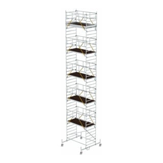 Munk Rollgerüst SG 1,35 x 2,45 m mit Fahrbalken & Doppel-Plattform Plattformhöhe 11,62 m