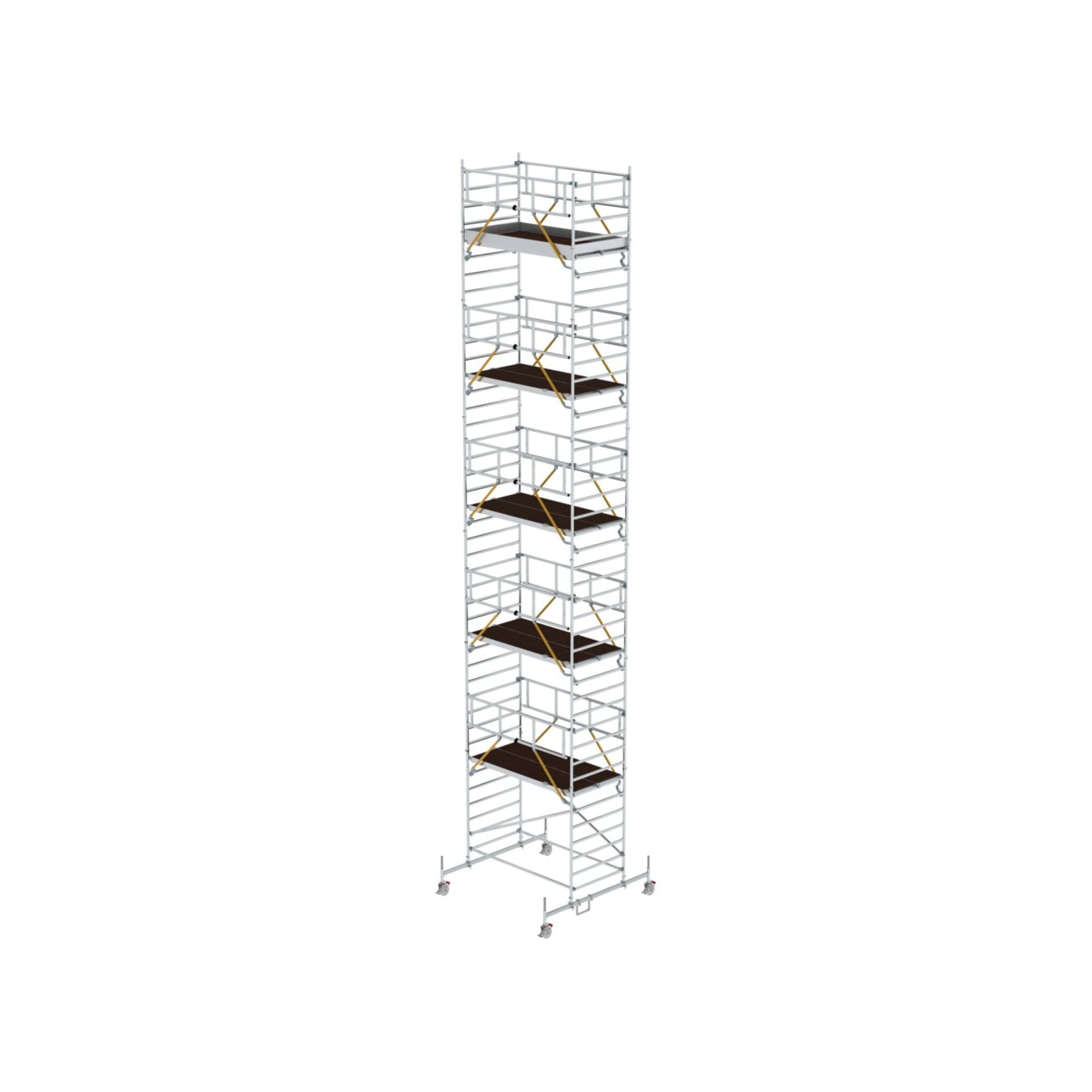 Munk Rollgerüst SG 1,35 x 2,45 m mit Fahrbalken & Doppel-Plattform Plattformhöhe 11,62 m