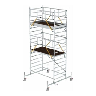 Munk Rollgerüst SG 1,35 x 2,45 m mit Fahrbalken & Doppel-Plattform Plattformhöhe 4,66 m