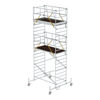 Munk Rollgerüst SG 1,35 x 2,45 m mit Fahrbalken & Doppel-Plattform Plattformhöhe 5,78 m