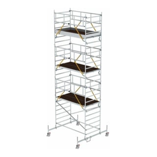 Munk Rollgerüst SG 1,35 x 2,45 m mit Fahrbalken & Doppel-Plattform Plattformhöhe 6,62 m