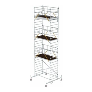 Munk Rollgerüst SG 1,35 x 2,45 m mit Fahrbalken & Doppel-Plattform Plattformhöhe 7,74 m