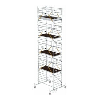 Munk Rollgerüst SG 1,35 x 2,45 m mit Fahrbalken & Doppel-Plattform Plattformhöhe 8,58 m