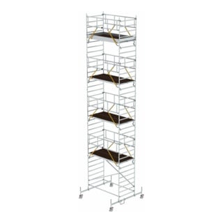 Munk Rollgerüst SG 1,35 x 2,45 m mit Fahrbalken & Doppel-Plattform Plattformhöhe 9,70 m