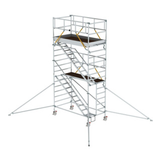 Munk Rollgerüst SG 1,35 x 2,45 m mit Schrägaufstiegen & Ausleger Plattformhöhe 4,47 m