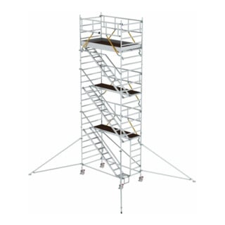 Munk Rollgerüst SG 1,35 x 2,45 m mit Schrägaufstiegen & Ausleger Plattformhöhe 6,43 m