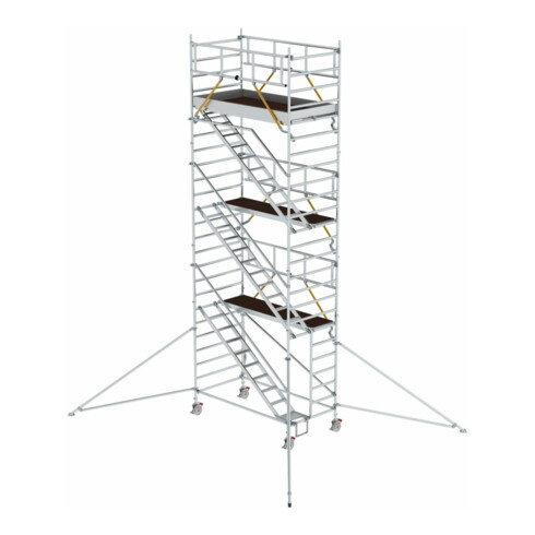 Munk Rollgerüst SG 1,35 x 2,45 m mit Schrägaufstiegen & Ausleger Plattformhöhe 6,43 m