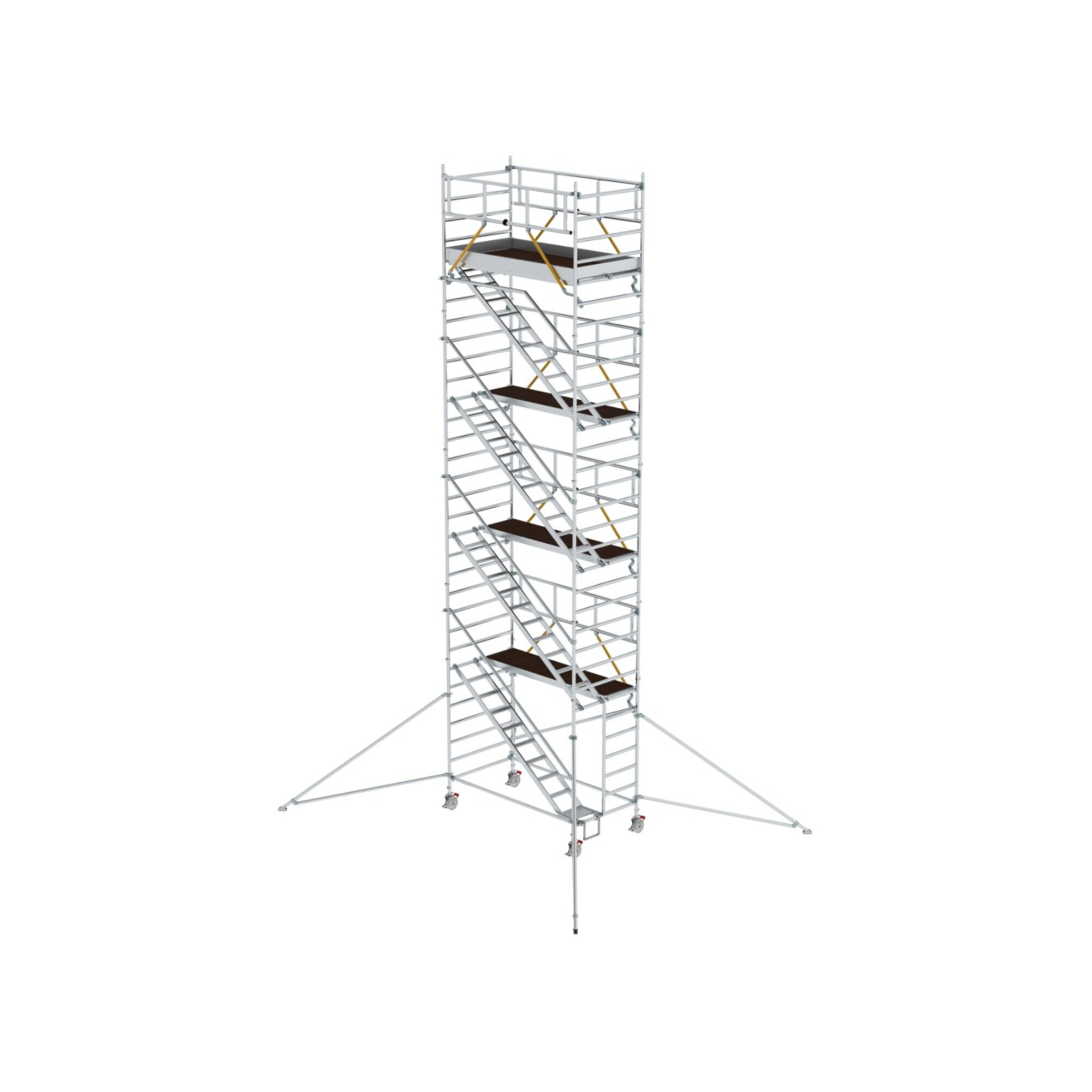 Munk Rollgerüst SG 1,35 x 2,45 m mit Schrägaufstiegen & Ausleger Plattformhöhe 8,39 m