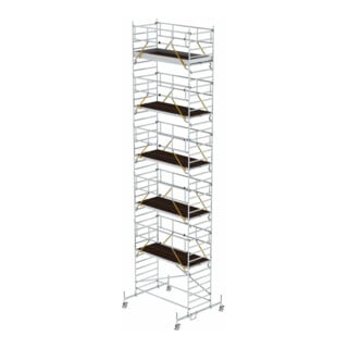 Munk Rollgerüst SG 1,35 x 3,0 m mit Fahrbalken und Doppel-Plattform Plattformhöhe 10,54 m