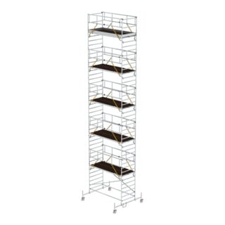 Munk Rollgerüst SG 1,35 x 3,0 m mit Fahrbalken und Doppel-Plattform Plattformhöhe 11,62 m