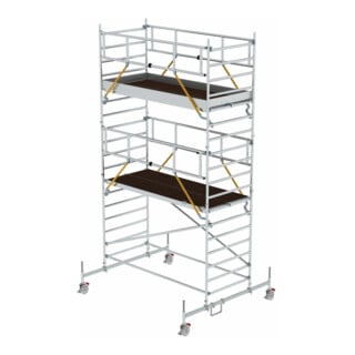 Munk Rollgerüst SG 1,35 x 3,0 m mit Fahrbalken und Doppel-Plattform Plattformhöhe 4,66 m