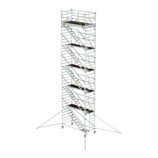 Munk Rollgerüst SG 1,35 x 3,0 m mit Schrägaufstiegen & Ausleger Plattformhöhe 10,35 m